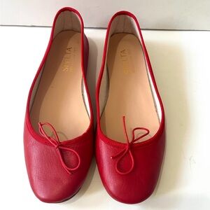 SPELTA Milano NICOLE Handmade Red Leather Ballet Flats/Opera Shoes 41/9.5